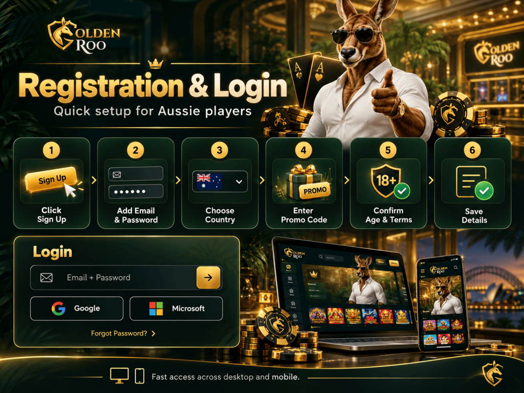 GoldenRoo Casino Registration AU